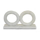 Hara Geometric Link Sculpture | 2 Circle Rings | White Marble 8"