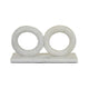 Hara Geometric Link Sculpture | 2 Circle Rings | White Marble 8"