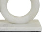 Hara Geometric Link Sculpture | 2 Circle Rings | White Marble 8"