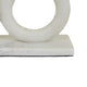 Hara Geometric Link Sculpture | 2 Circle Rings | White Marble 8"
