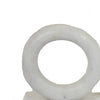 Hara Geometric Link Sculpture | 2 Circle Rings | White Marble 8"