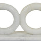 Hara Geometric Link Sculpture | 2 Circle Rings | White Marble 8"