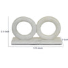 Hara Geometric Link Sculpture | 2 Circle Rings | White Marble 8"