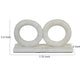 Hara Geometric Link Sculpture | 2 Circle Rings | White Marble 8"