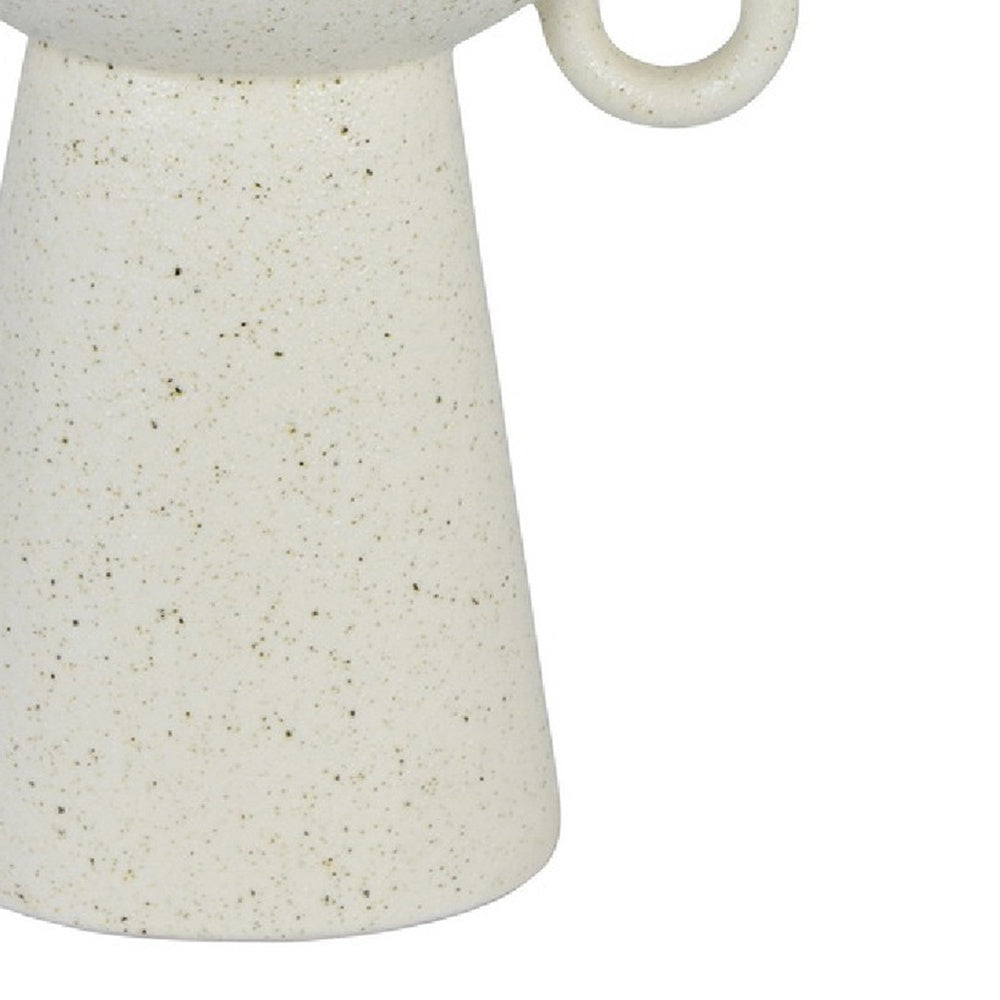 Orin Multi-Tier Sculptural Vase | Loop H&les White Speckled Ceramic 18"