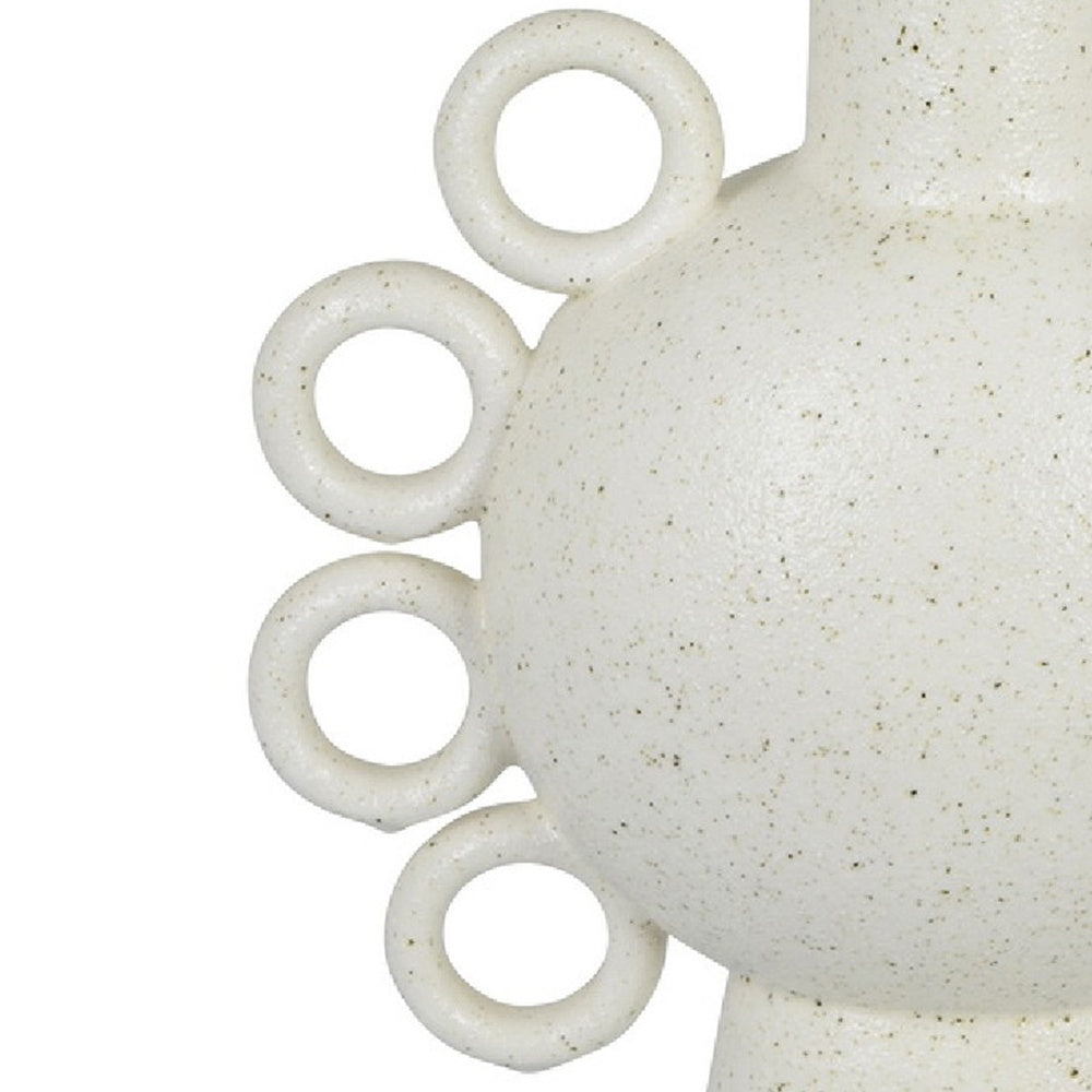 Orin Multi-Tier Sculptural Vase | Loop H&les White Speckled Ceramic 18"