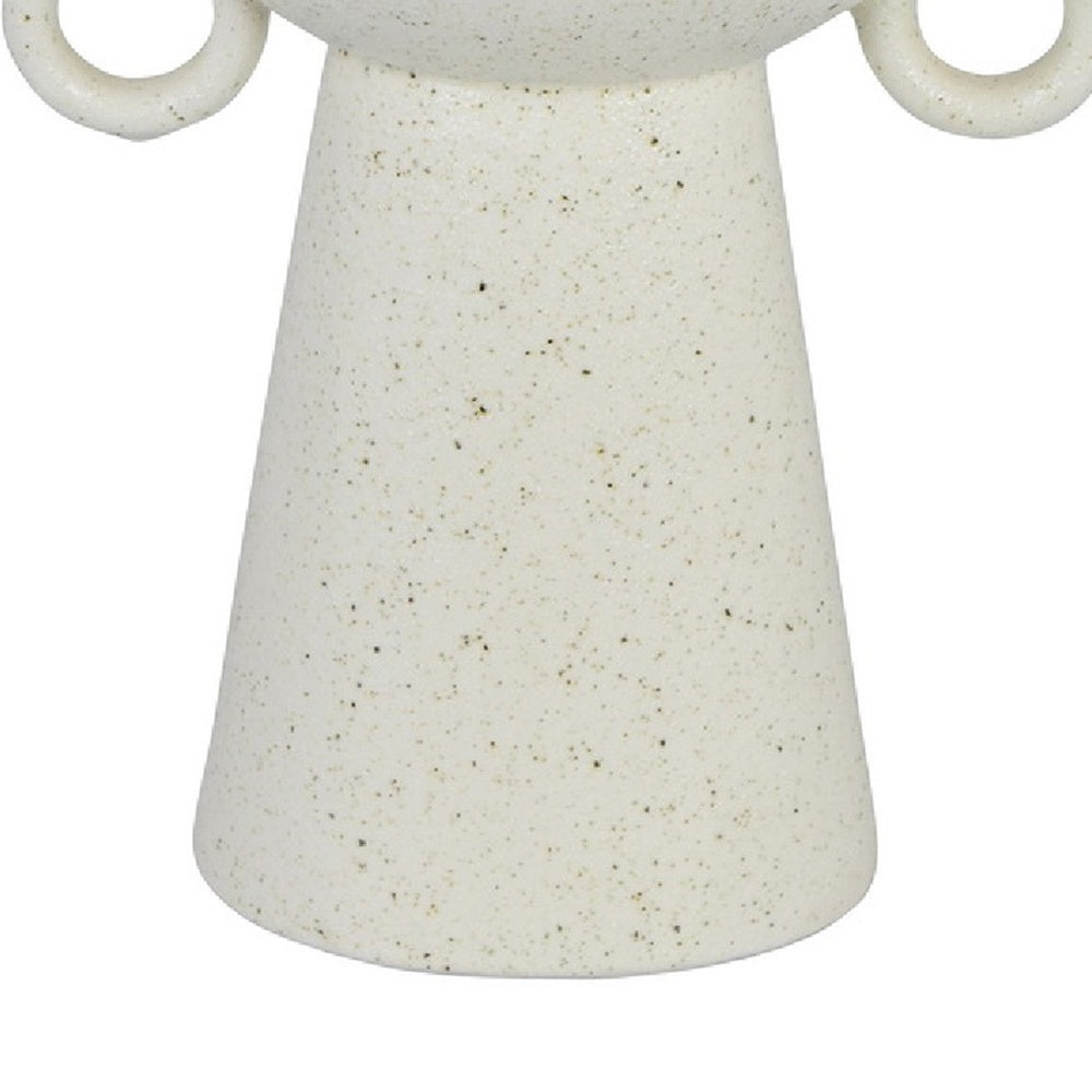 Orin Multi-Tier Sculptural Vase | Loop H&les White Speckled Ceramic 18"
