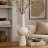 Orin Multi-Tier Sculptural Vase | Loop H&les White Speckled Ceramic 18"