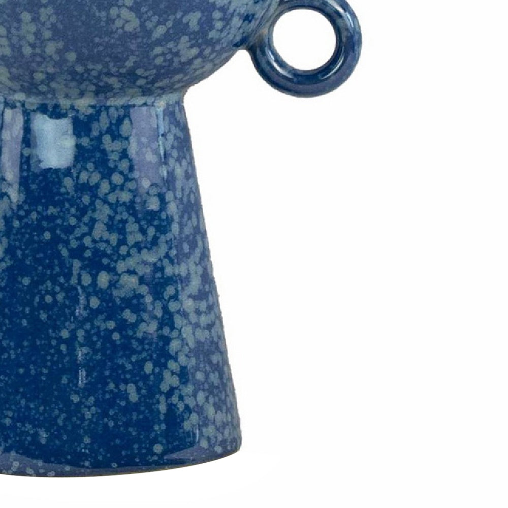 Orin Multi-Tier Sculptural Vase | Loop H&les Blue Speckled Ceramic 18"