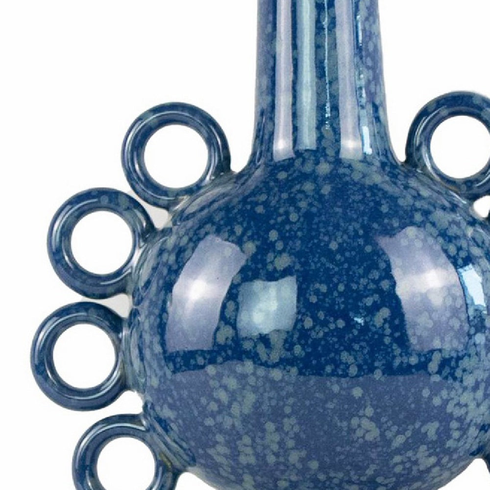 Orin Multi-Tier Sculptural Vase | Loop H&les Blue Speckled Ceramic 18"