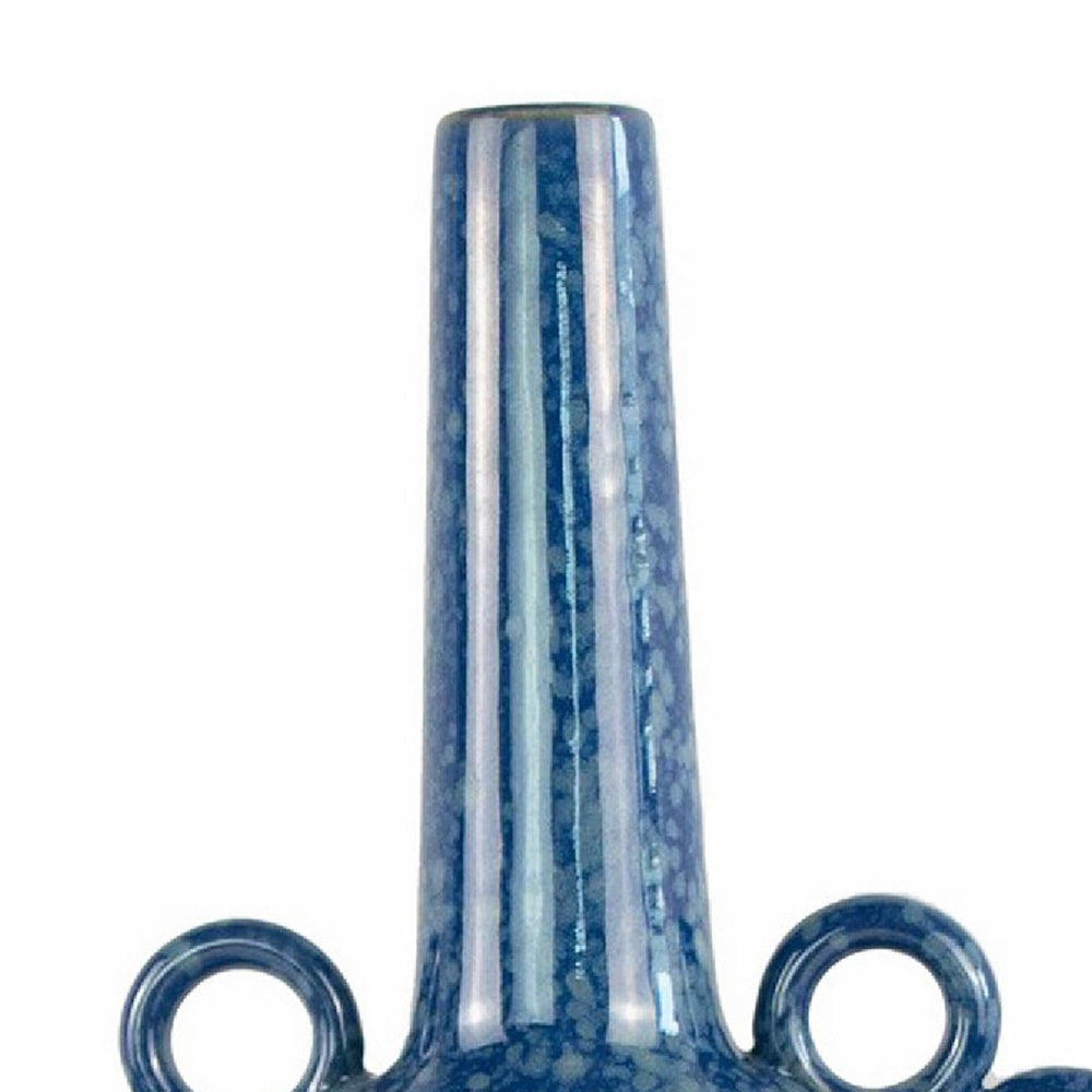 Orin Multi-Tier Sculptural Vase | Loop H&les Blue Speckled Ceramic 18"