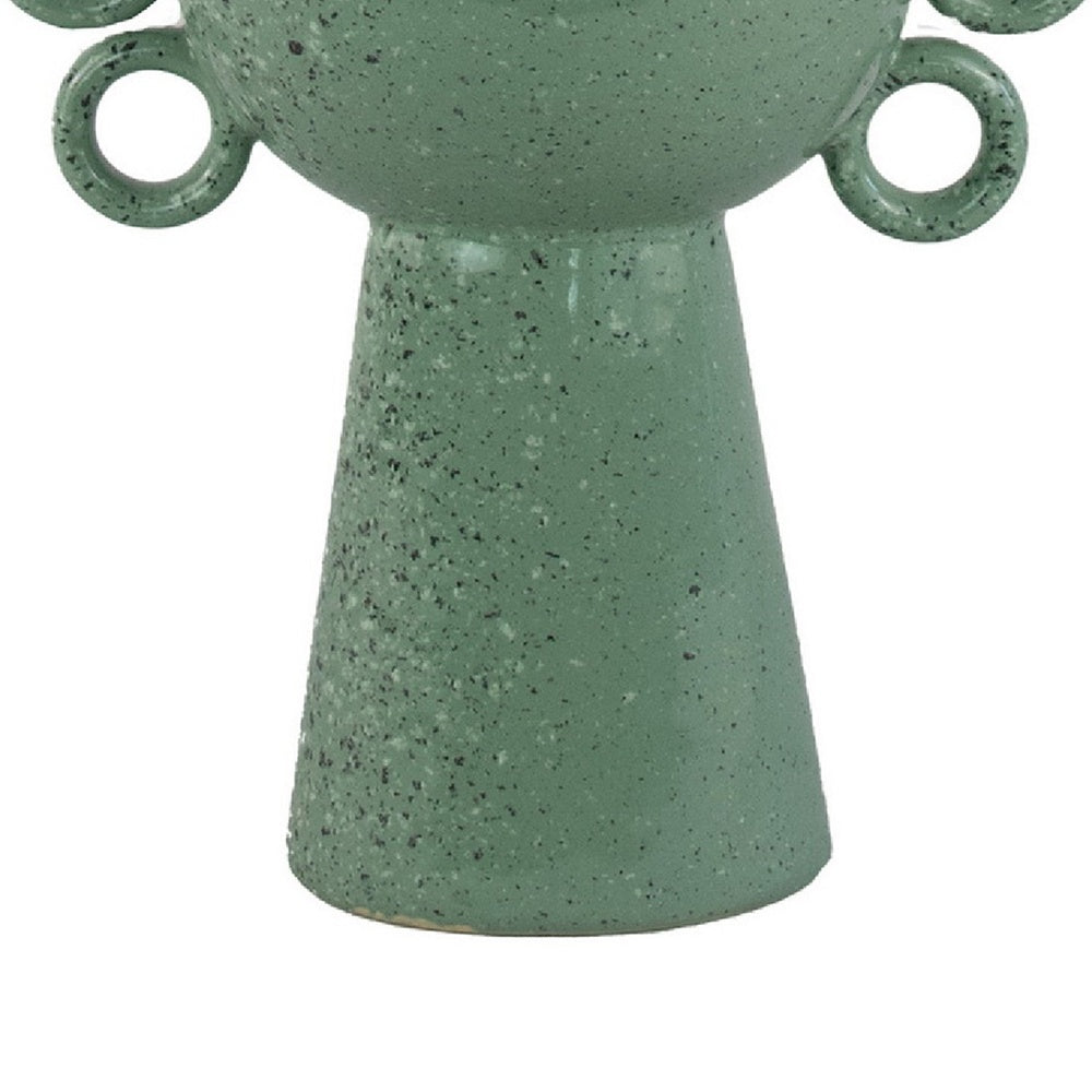 Orin Multi-Tier Sculptural Vase | Loop H&les Green Speckled Ceramic 18"