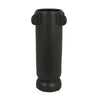 Dere Capsule Vase | Lug H&les | Pedestal | Matte Black Ceramic 16"