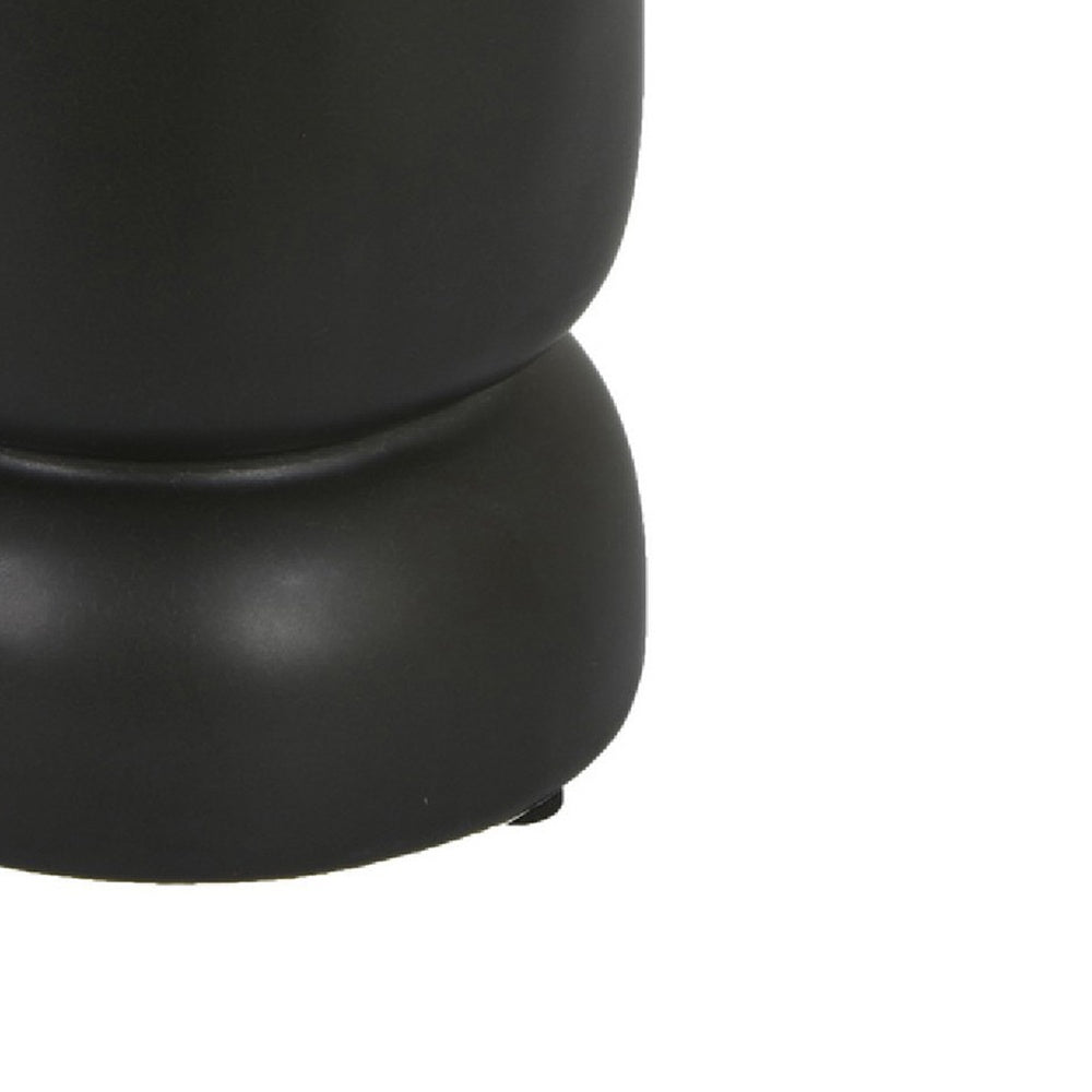 Dere Capsule Vase | Lug H&les | Pedestal | Matte Black Ceramic 16"
