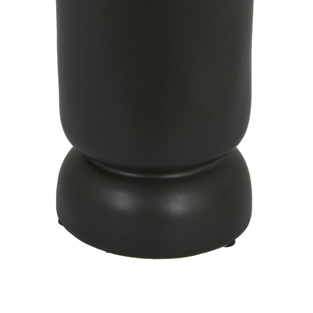 Dere Capsule Vase | Lug H&les | Pedestal | Matte Black Ceramic 16"