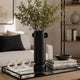 Dere Capsule Vase | Lug H&les | Pedestal | Matte Black Ceramic 16"