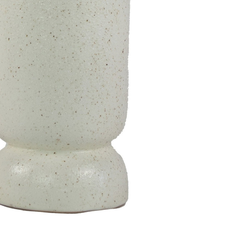 Dere Capsule Vase | Lug H&les | Pedestal | Matte White Ceramic 16"