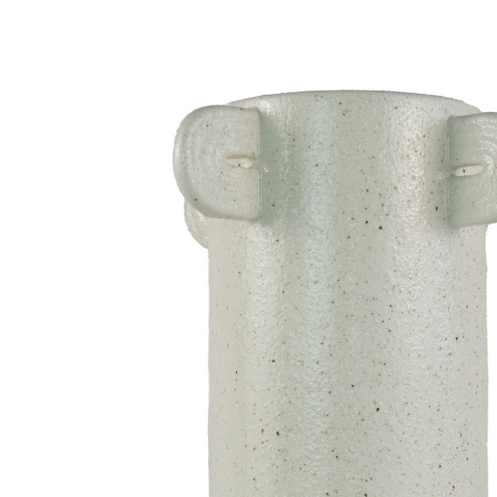 Dere Capsule Vase | Lug H&les | Pedestal | Matte White Ceramic 16"