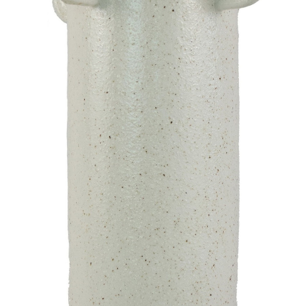 Dere Capsule Vase | Lug H&les | Pedestal | Matte White Ceramic 16"