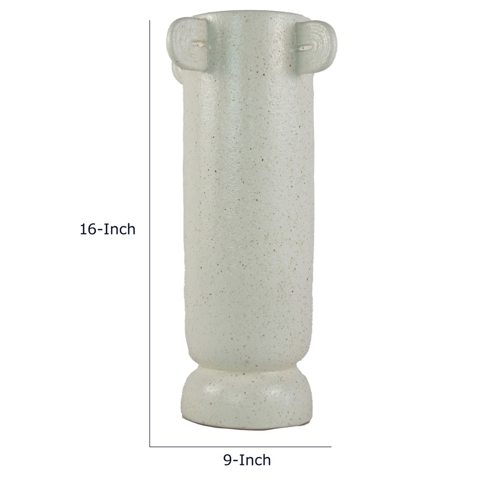 Dere Capsule Vase | Lug H&les | Pedestal | Matte White Ceramic 16"