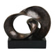 Tabletop Décor | Abstract Loop Sculpture | Plinth Base Bronze Black 11"