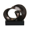Tabletop Décor | Abstract Loop Sculpture | Plinth Base Bronze Black 11"