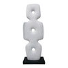 Abstract Totem Sculpture | Cutout Center | Pedestal | White Resin 20"