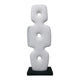 Abstract Totem Sculpture | Cutout Center | Pedestal | White Resin 20"