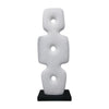 Abstract Totem Sculpture | Cutout Center | Pedestal | White Resin 20"