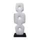 Abstract Totem Sculpture | Cutout Center | Pedestal | White Resin 20"