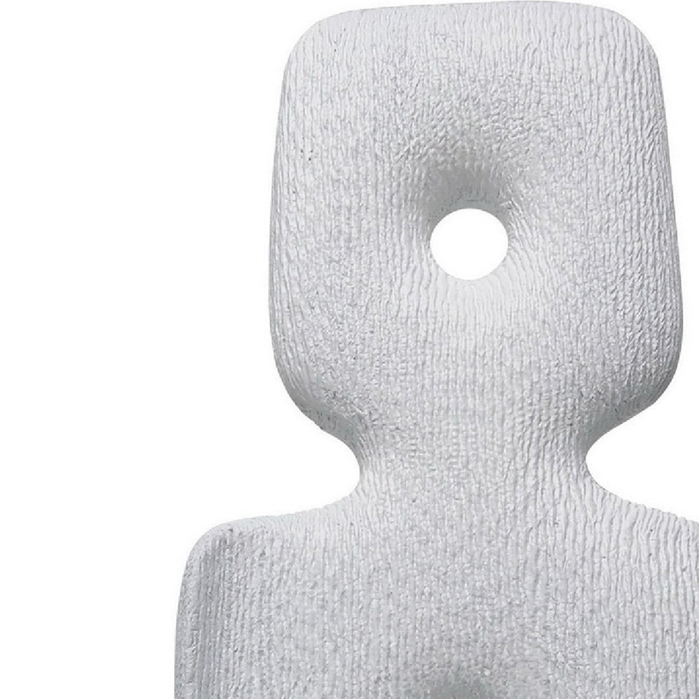 Abstract Totem Sculpture | Cutout Center | Pedestal | White Resin 20"