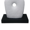 Abstract Totem Sculpture | Cutout Center | Pedestal | White Resin 20"