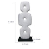 Abstract Totem Sculpture | Cutout Center | Pedestal | White Resin 20"