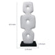 Abstract Totem Sculpture | Cutout Center | Pedestal | White Resin 20"