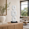 Abstract Totem Sculpture | Cutout Center | Pedestal | White Resin 20"