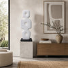 Abstract Totem Sculpture | Cutout Center | Pedestal | White Resin 20"