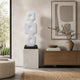 Abstract Totem Sculpture | Cutout Center | Pedestal | White Resin 20"