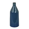 Decorative Vase | Bottle Shape | Narrow Neck | Speckled Blue Ceramic 15"