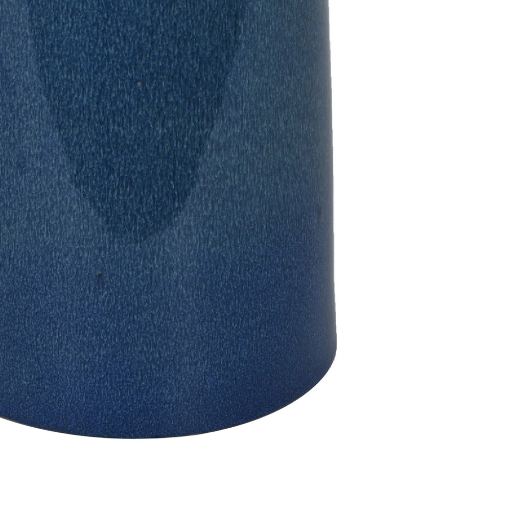 Decorative Vase | Bottle Shape | Narrow Neck | Speckled Blue Ceramic 15"