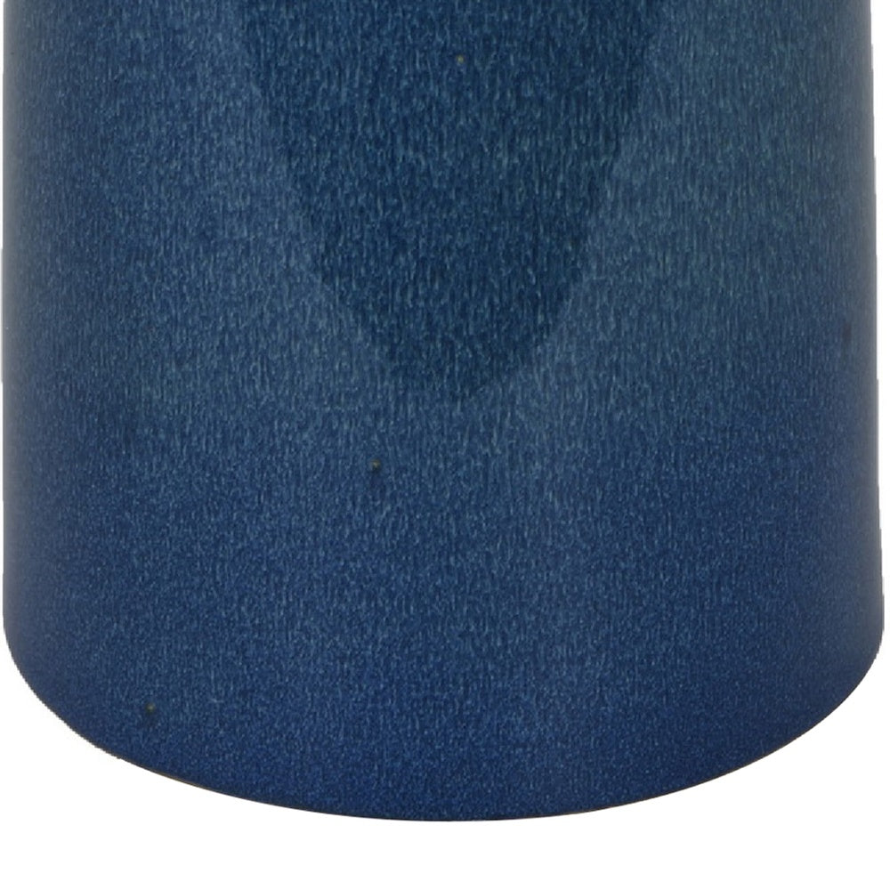 Decorative Vase | Bottle Shape | Narrow Neck | Speckled Blue Ceramic 15"
