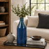 Decorative Vase | Bottle Shape | Narrow Neck | Speckled Blue Ceramic 15"