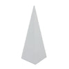 Decorative Pyramid Sculpture | Horizontally Ribbed White Resin 15"