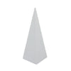 Decorative Pyramid Sculpture | Horizontally Ribbed White Resin 15"