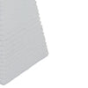 Decorative Pyramid Sculpture | Horizontally Ribbed White Resin 15"
