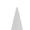 Decorative Pyramid Sculpture | Horizontally Ribbed White Resin 15"