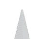 Decorative Pyramid Sculpture | Horizontally Ribbed White Resin 15"