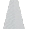 Decorative Pyramid Sculpture | Horizontally Ribbed White Resin 15"