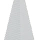 Decorative Pyramid Sculpture | Horizontally Ribbed White Resin 15"