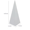 Decorative Pyramid Sculpture | Horizontally Ribbed White Resin 15"