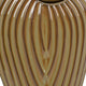 Kathy Decorative Vase | Asymmetrical Rim | Ribbed Brown Ceramic 15"